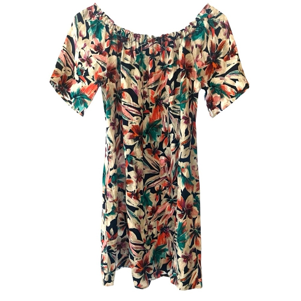Ella Moss Tahiti Garden Off-The-Shoulder Dress, Small